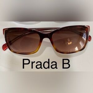 1 PAIR Prada “B” Sunglasses Tortoise Shell look Sunglasses Brown Luxury Stylish
